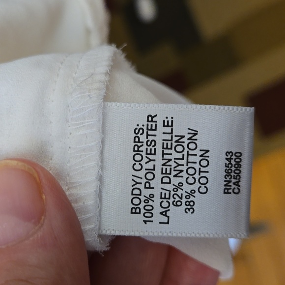 Van Heusen white lace sleeveless blouse. Women's L - Picture 5 of 9